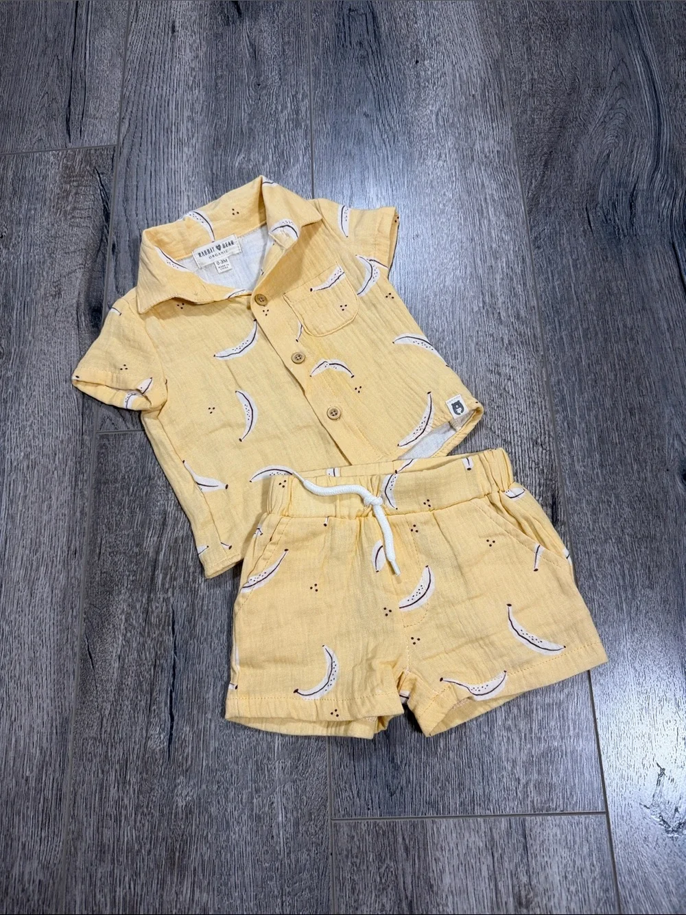 Baby & Toddler Yellow Banana Print Short Sleeve Pajama Set